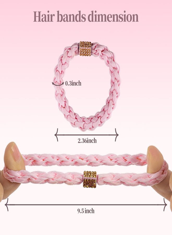 CUZZME Braided Hair Ties with Crystal Accent, Hair Ties No Damage, 10PCS Ponytail Holders, Elastic Hair Tie for Women Girls's Hair - Image 2